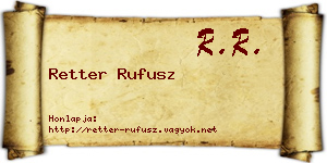 Retter Rufusz névjegykártya